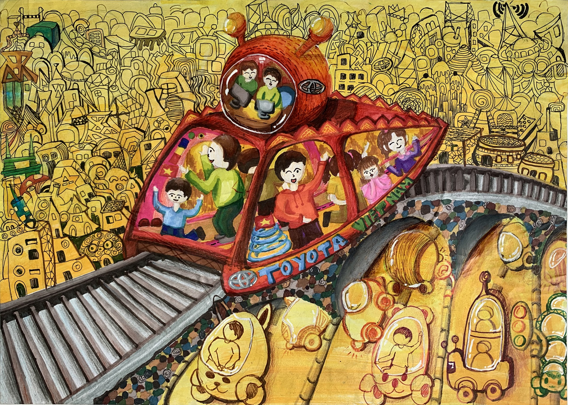 Hơn 330000 tác phẩm tham dự Cuộc thi vẽ tranh quốc tế Toyota  Chiếc ô tô mơ  ước lần thứ 11